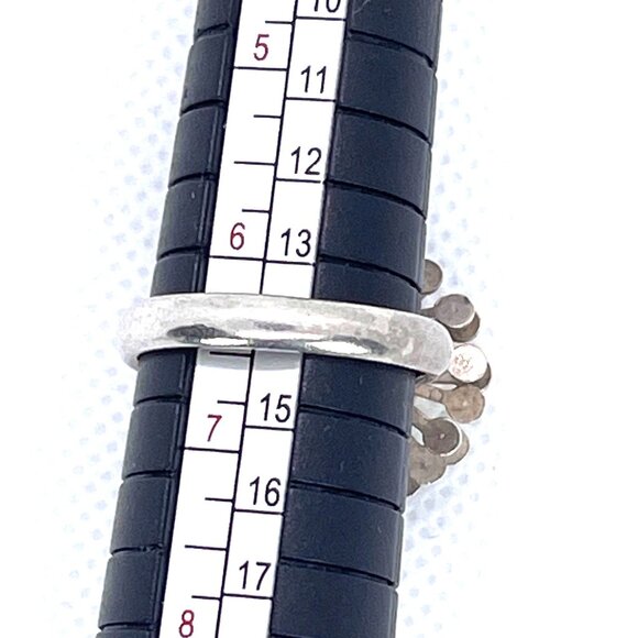 VTG Beau Sterling Silver Faux Pearl Sputnik Starburst Ring Mid Century Size 6.25 - Picture 7 of 9